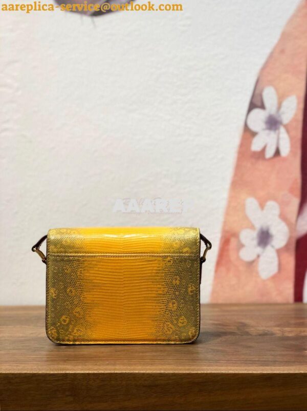 Replica Celine Teen Triomphe Bag in Lizard 188424 Yellow 5