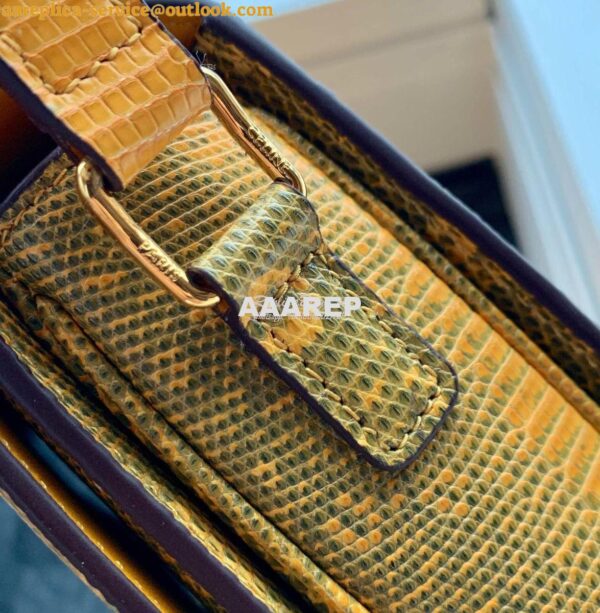 Replica Celine Teen Triomphe Bag in Lizard 188424 Yellow 10