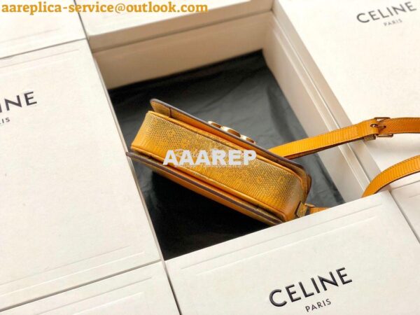 Replica Celine Teen Triomphe Bag in Lizard 188424 Yellow 13