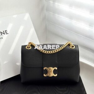 Replica Celine Teen Victoire Bag In Supple Calfskin 116593 Black 2