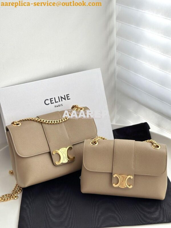 Replica Celine Teen Victoire Bag In Supple Calfskin 116593 Brown Sepia