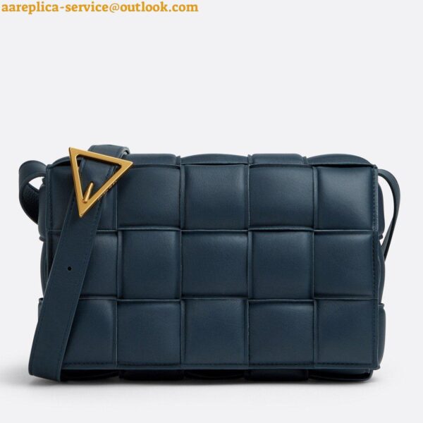 Replica Bottega Veneta Padded Cassette Bag In Dark Blue Intrecciato Lambskin 5