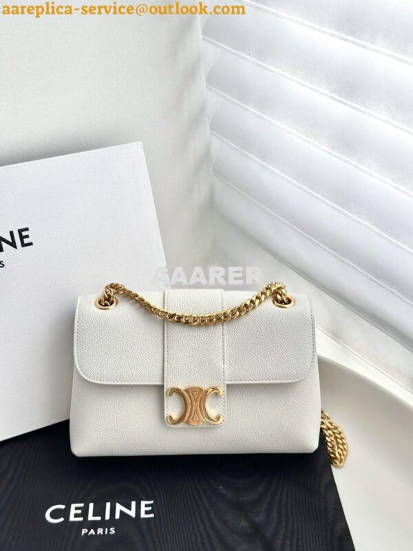 Replica Celine Teen Victoire Bag In Supple Calfskin 116593 White 2