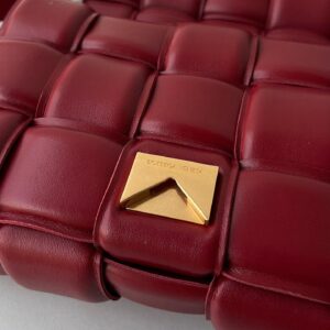 Replica Bottega Veneta Padded Cassette Bag In Dark Red Intrecciato Lambskin