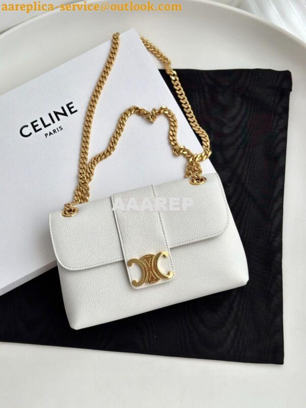 Replica Celine Teen Victoire Bag In Supple Calfskin 116593 White 3