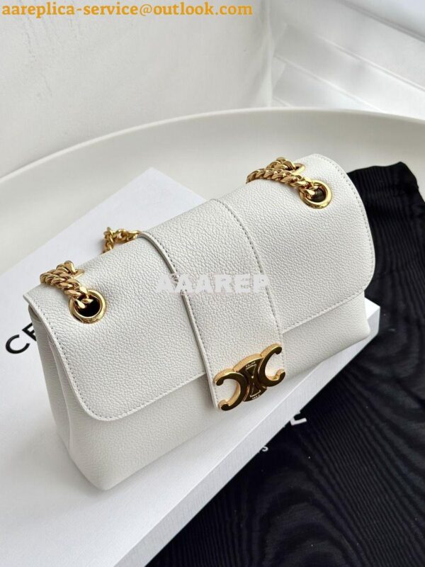 Replica Celine Teen Victoire Bag In Supple Calfskin 116593 White 4