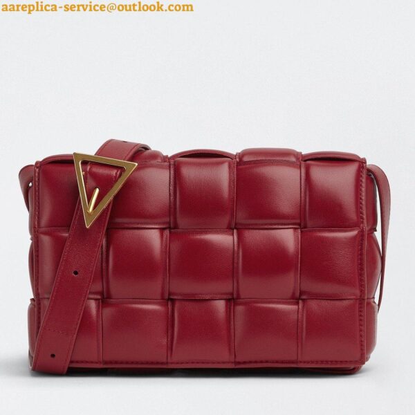 Replica Bottega Veneta Padded Cassette Bag In Dark Red Intrecciato Lambskin 3