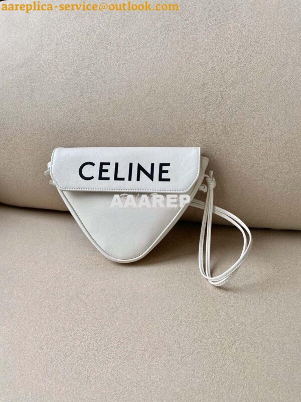 Replica Celine Triangle Bag In Smooth Calfskin With Celine Print 19590