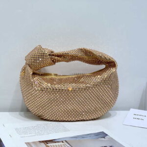 Replica Bottega Veneta BV 651876 mini Jodie Rhinestones Apricot