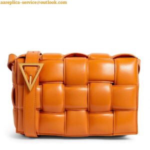 Replica Bottega Veneta Padded Cassette Bag In Orange Intrecciato Lambskin 2