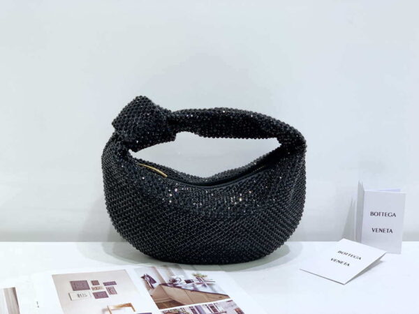 Replica Bottega Veneta BV 651876 mini Jodie Rhinestones Black