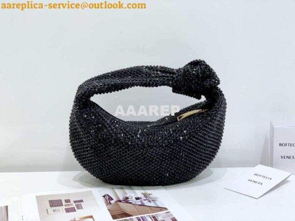 Replica Bottega Veneta BV 651876 mini Jodie Rhinestones Black 2