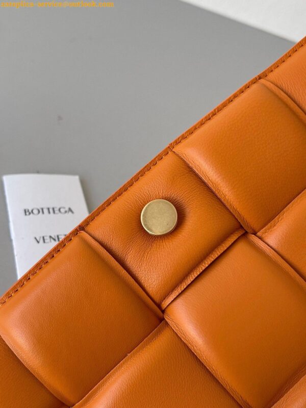 Replica Bottega Veneta Padded Cassette Bag In Orange Intrecciato Lambskin 7