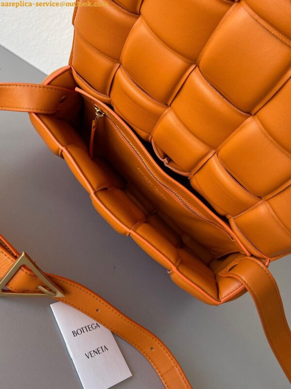 Replica Bottega Veneta Padded Cassette Bag In Orange Intrecciato Lambskin 9