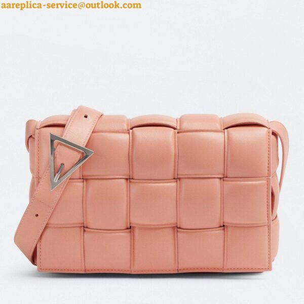 Replica Bottega Veneta Padded Cassette Bag In Peachy Intrecciato Lambskin