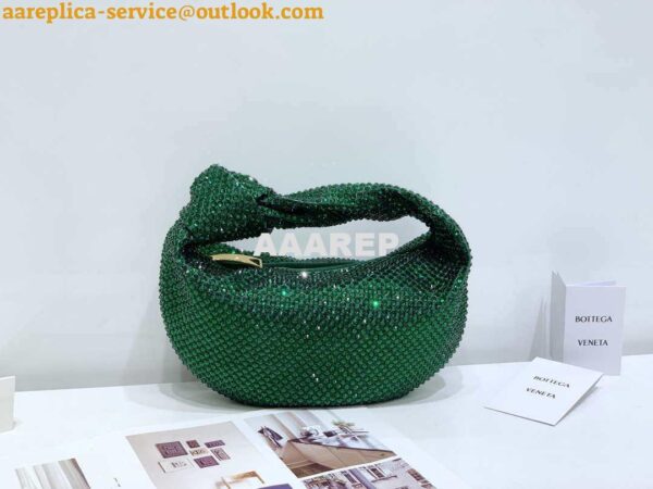 Replica Bottega Veneta BV 651876 mini Jodie Rhinestones Dark Green