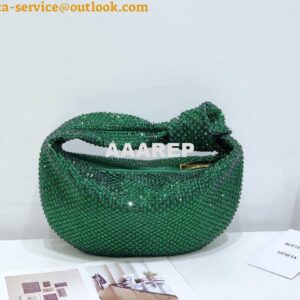 Replica Bottega Veneta BV 651876 mini Jodie Rhinestones Dark Green 2