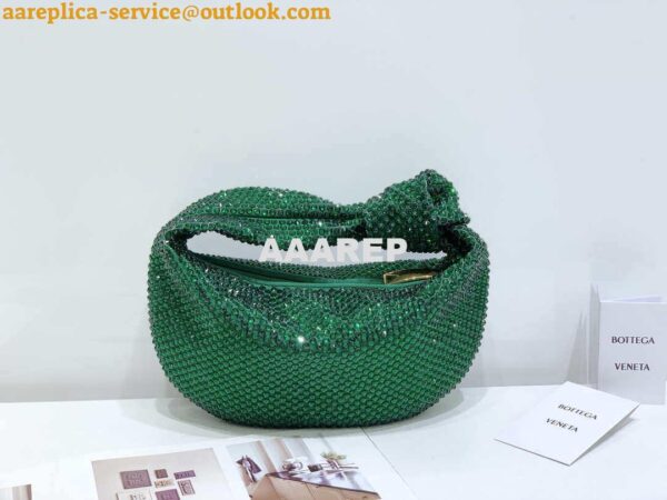 Replica Bottega Veneta BV 651876 mini Jodie Rhinestones Dark Green 2