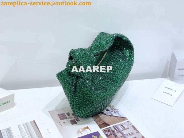 Replica Bottega Veneta BV 651876 mini Jodie Rhinestones Dark Green 3