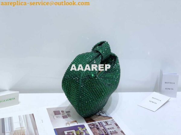 Replica Bottega Veneta BV 651876 mini Jodie Rhinestones Dark Green 4