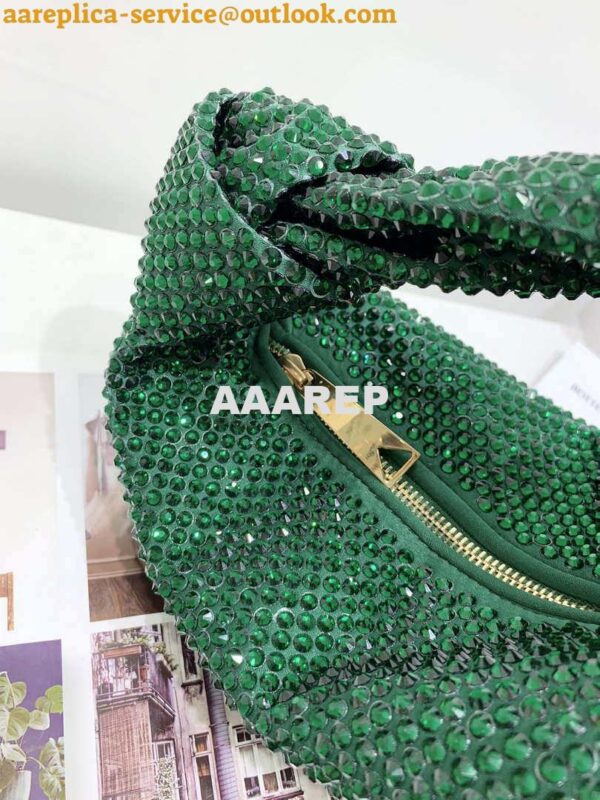 Replica Bottega Veneta BV 651876 mini Jodie Rhinestones Dark Green 6