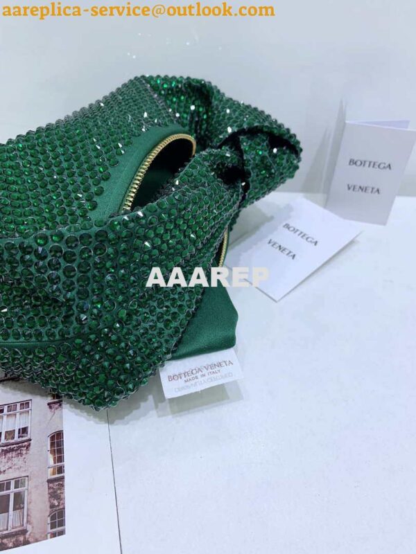 Replica Bottega Veneta BV 651876 mini Jodie Rhinestones Dark Green 9