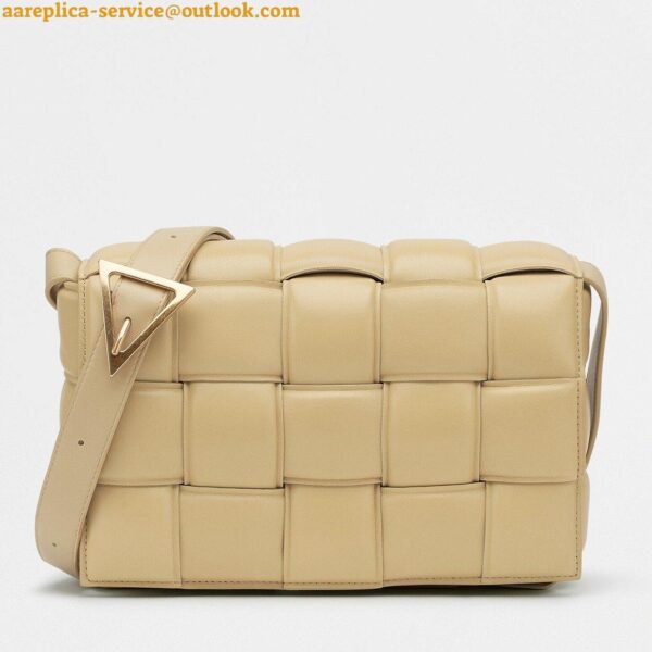 Replica Bottega Veneta Padded Cassette Bag In Porridge Intrecciato Lambskin