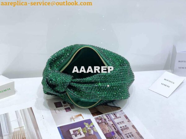 Replica Bottega Veneta BV 651876 mini Jodie Rhinestones Dark Green 11