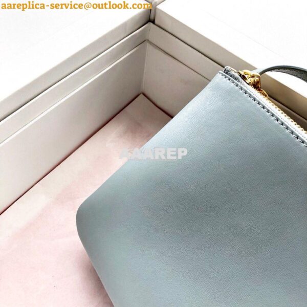 Replica Celine Trio Bag in Smooth Lambskin 187603 Medium Grey 4