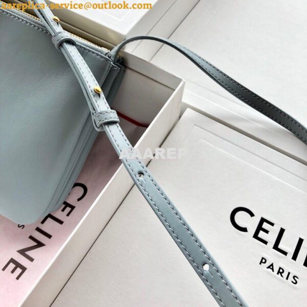 Replica Celine Trio Bag in Smooth Lambskin 187603 Medium Grey 5