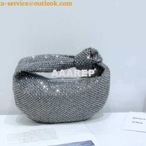 Replica Bottega Veneta BV 651876 mini Jodie Rhinestones Sliver Black 2