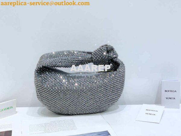 Replica Bottega Veneta BV 651876 mini Jodie Rhinestones Sliver Black 2