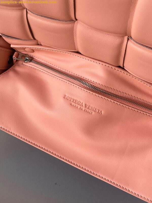 Replica Bottega Veneta Padded Cassette Bag In Peachy Intrecciato Lambskin 10