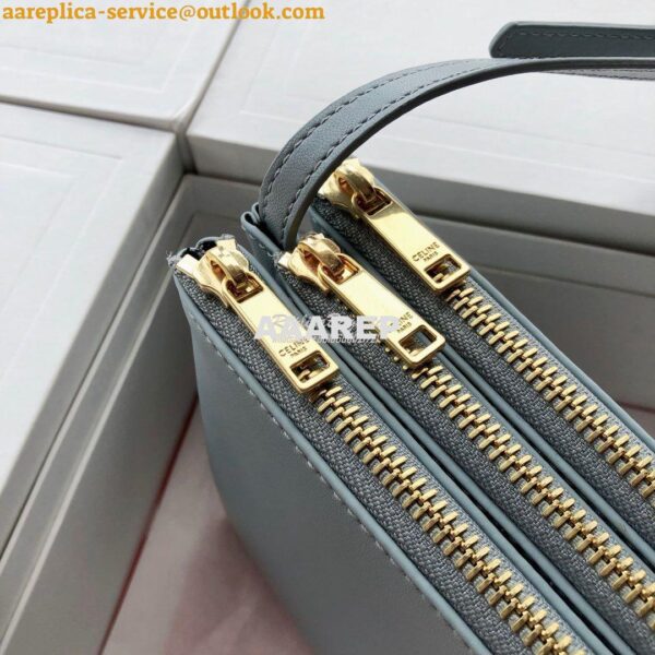 Replica Celine Trio Bag in Smooth Lambskin 187603 Medium Grey 8