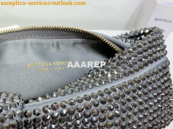 Replica Bottega Veneta BV 651876 mini Jodie Rhinestones Sliver Black 11