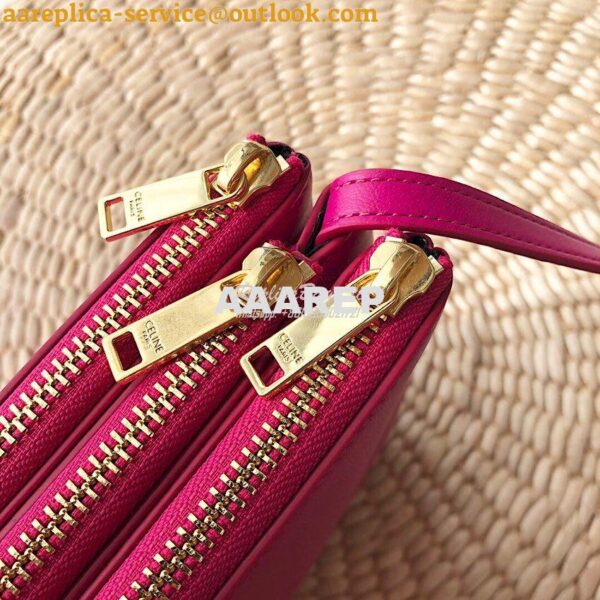 Replica Celine Trio Bag in Smooth Lambskin 187603 Rosy 5