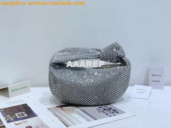 Replica Bottega Veneta BV 651876 mini Jodie Rhinestones Sliver White 2