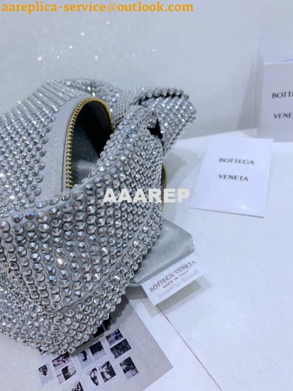 Replica Bottega Veneta BV 651876 mini Jodie Rhinestones Sliver White 7