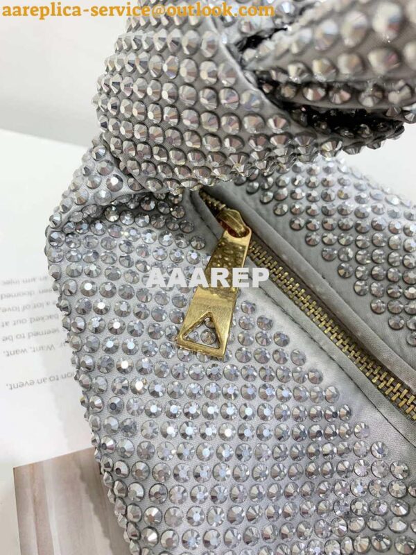 Replica Bottega Veneta BV 651876 mini Jodie Rhinestones Sliver White 9