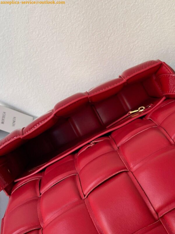 Replica Bottega Veneta Padded Cassette Bag In Red Intrecciato Deerskin 4