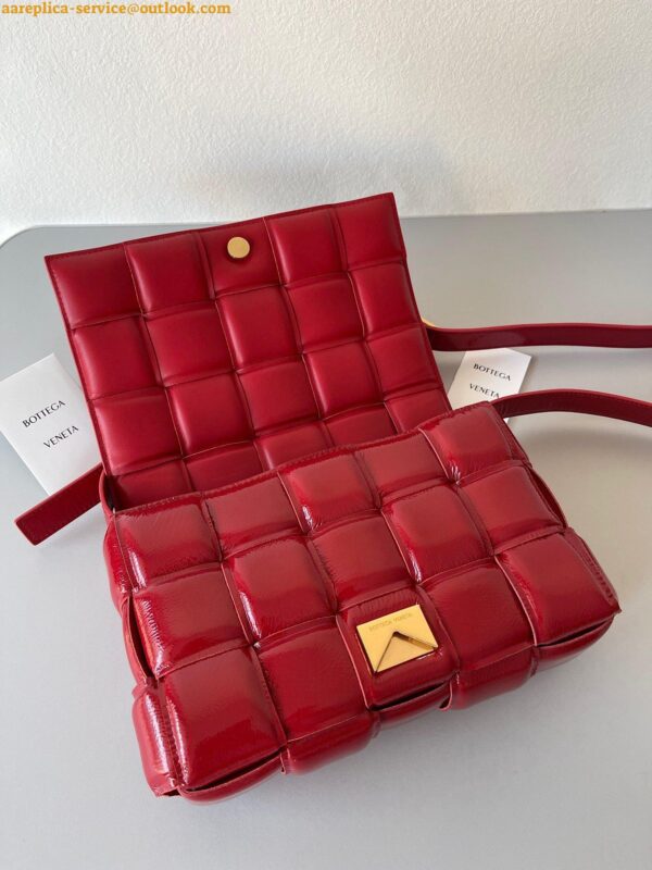 Replica Bottega Veneta Padded Cassette Bag In Red Intrecciato Deerskin 5