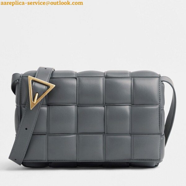 Replica Bottega Veneta Padded Cassette Bag In Thunder Intrecciato Lambskin