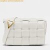 Replica Bottega Veneta Padded Cassette Bag In White Intrecciato Lambskin