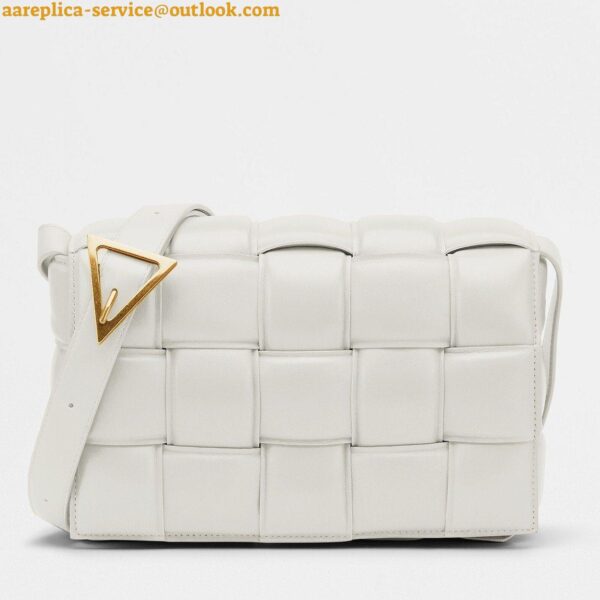 Replica Bottega Veneta Padded Cassette Bag In White Intrecciato Lambskin 2