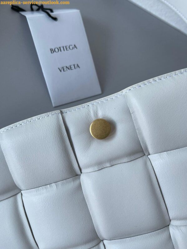 Replica Bottega Veneta Padded Cassette Bag In White Intrecciato Lambskin 4