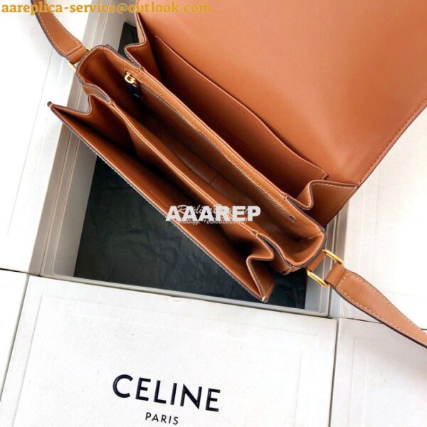 Replica Celine Triomphe Bag in Chaîne Triomphe Canvas And Calfskin 11