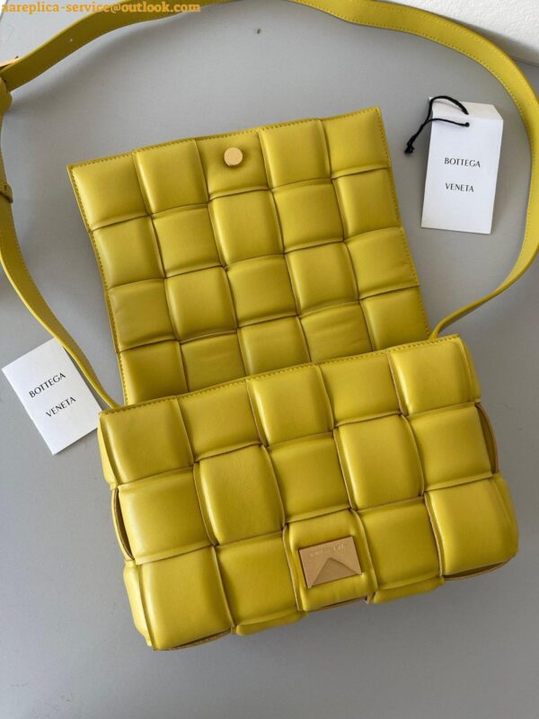 Replica Bottega Veneta Padded Cassette Bag In Yellow Intrecciato Lambskin 3