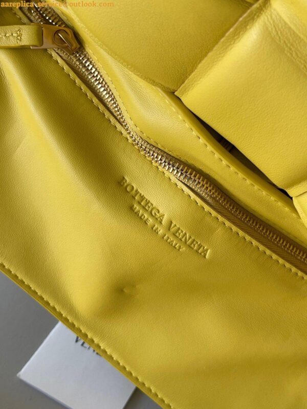 Replica Bottega Veneta Padded Cassette Bag In Yellow Intrecciato Lambskin 9