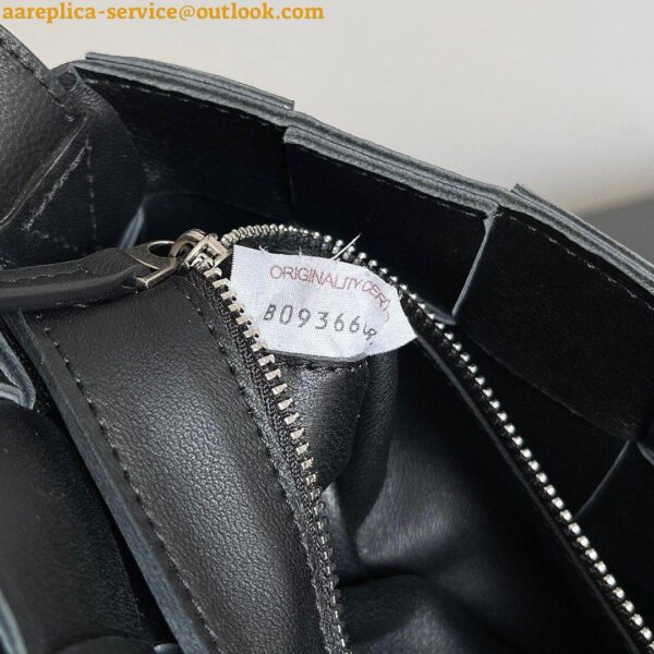 Replica Bottega Veneta Small Cassette Bag In Black Intrecciato Lambskin 10