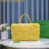 Replica Bottega Veneta BV 652867 Arco Tote Intreccio shearling Light Yellow